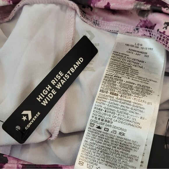 Converse Pink Foam High Waist Spandex Athletic Spandex Shorts Size Girls Large - Picture 9 of 12